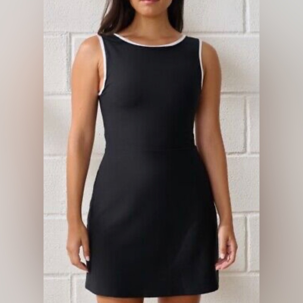 BNWT Abercrombie & Fitch YPB SculptLux Slash Mini Dress Black A Line Size M